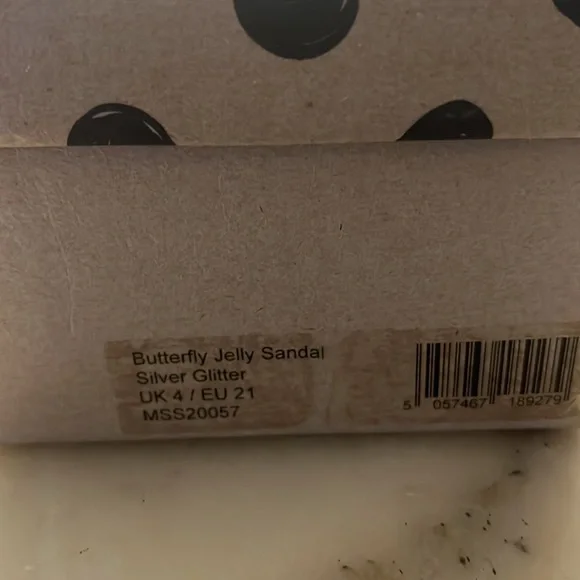 Sophia Webster Butterfly Jelly Sandals, Silver glitter, size 4 - Picture 5 of 5